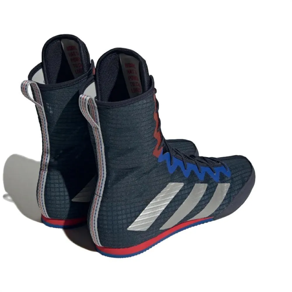 Adidas Box Hog 4 Boxing Boots - Navy Blue/Red
