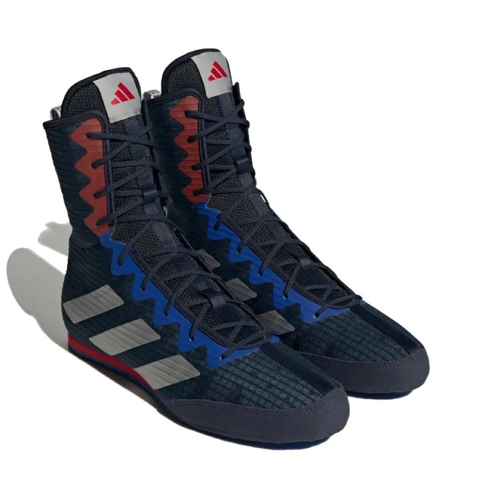 Adidas Box Hog 4 Boxing Boots - Navy Blue/Red