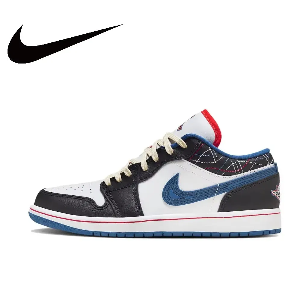 Air Jordan 1” Light Smoke Grey Synthetic Leather Anti-Slip Wear-Resistant Low Top Retro Basketball Shoes Men'S Smoke Grey