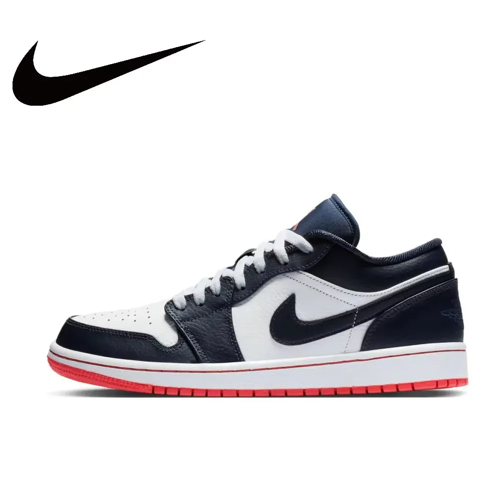Air Jordan 1” Light Smoke Grey Synthetic Leather Anti-Slip Wear-Resistant Low Top Retro Basketball Shoes Men'S Smoke Grey