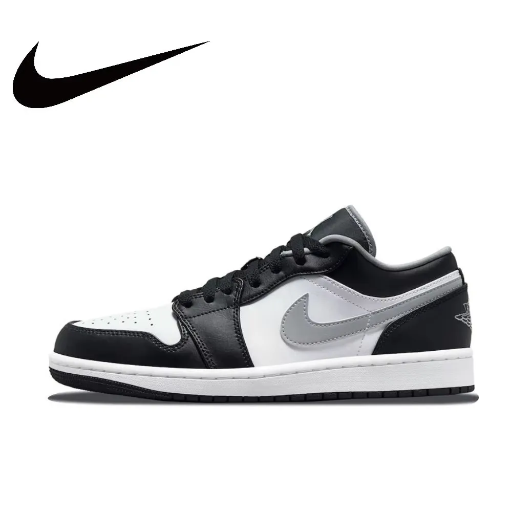 Air Jordan 1” Light Smoke Grey Synthetic Leather Anti-Slip Wear-Resistant Low Top Retro Basketball Shoes Men'S Smoke Grey