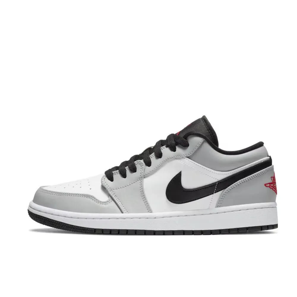 Air Jordan 1” Light Smoke Grey Synthetic Leather Anti-Slip Wear-Resistant Low Top Retro Basketball Shoes Men'S Smoke Grey