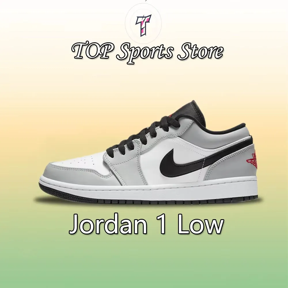 Air Jordan 1” Light Smoke Grey Synthetic Leather Anti-Slip Wear-Resistant Low Top Retro Basketball Shoes Men'S Smoke Grey