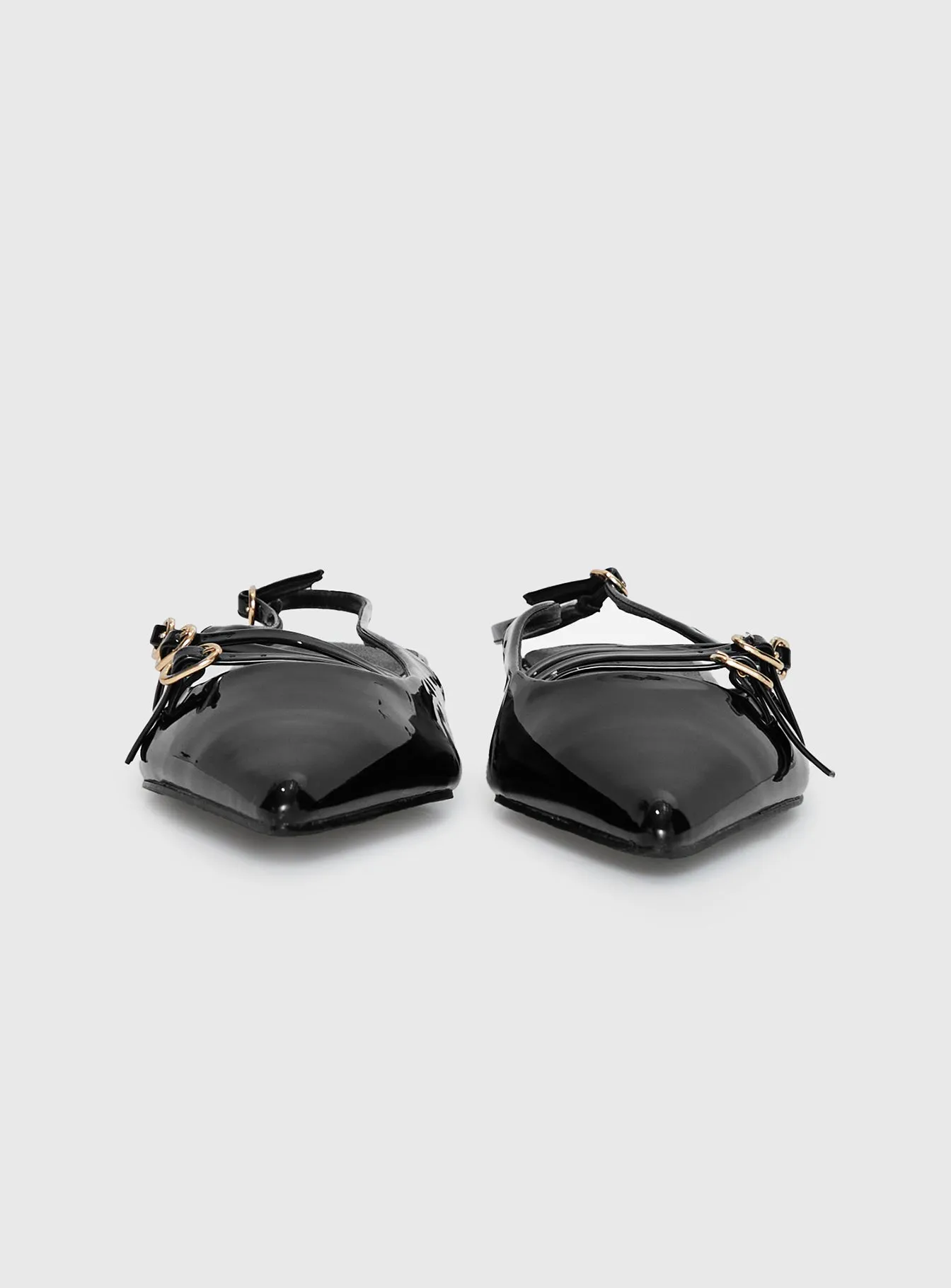 Billini Hettie Pointed Toe Flats Black Patent