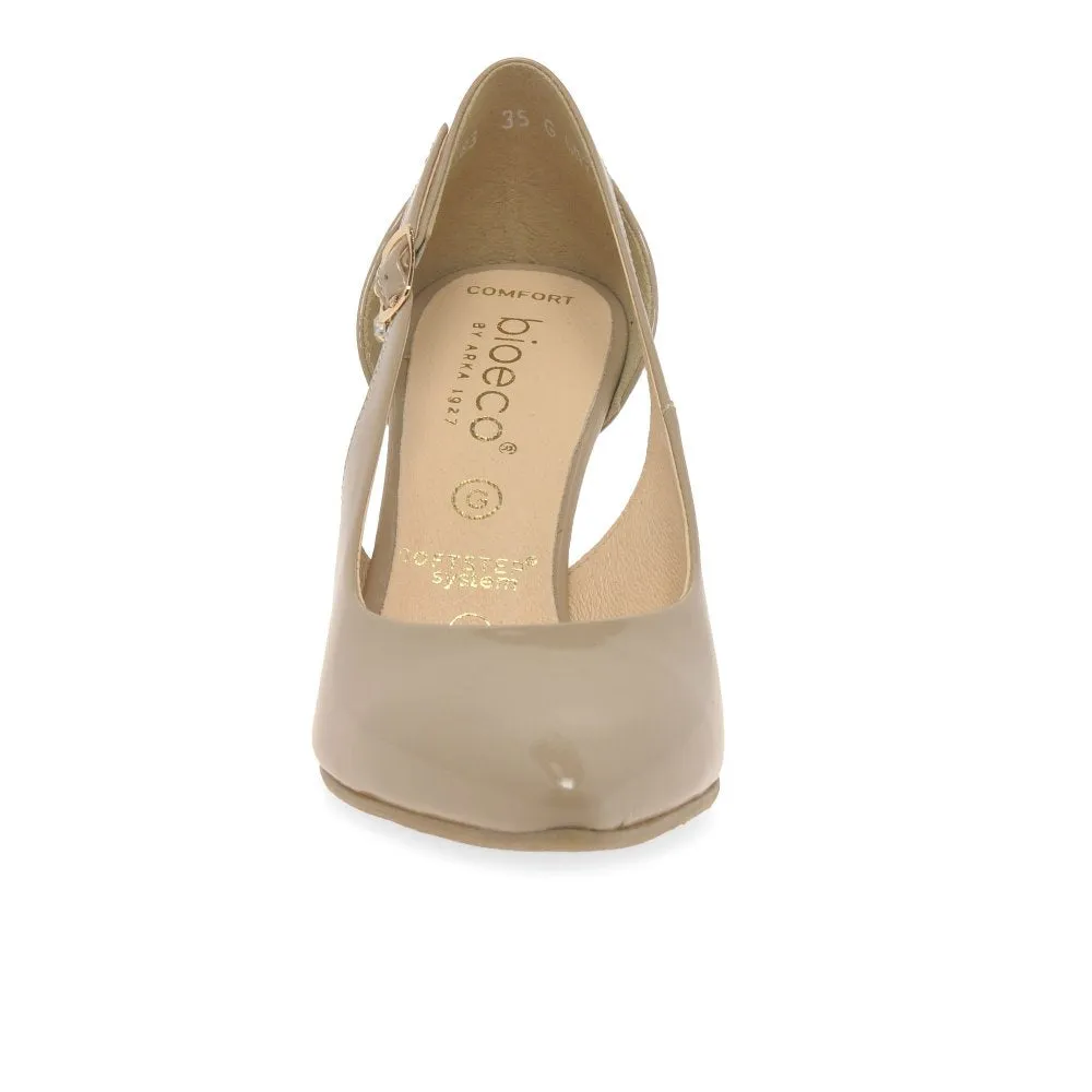 Bioeco Occasion Wear Classic Court Shoe 4079-1887 BEIGE PATENT