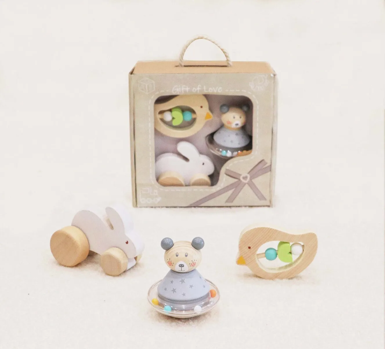 CALM & BREEZY - BABY GIFT SET BUNNY BIRD BEAR