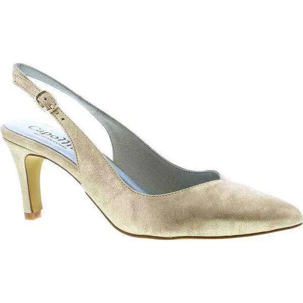 Capollini Catherine Gold Sling Back Shoe