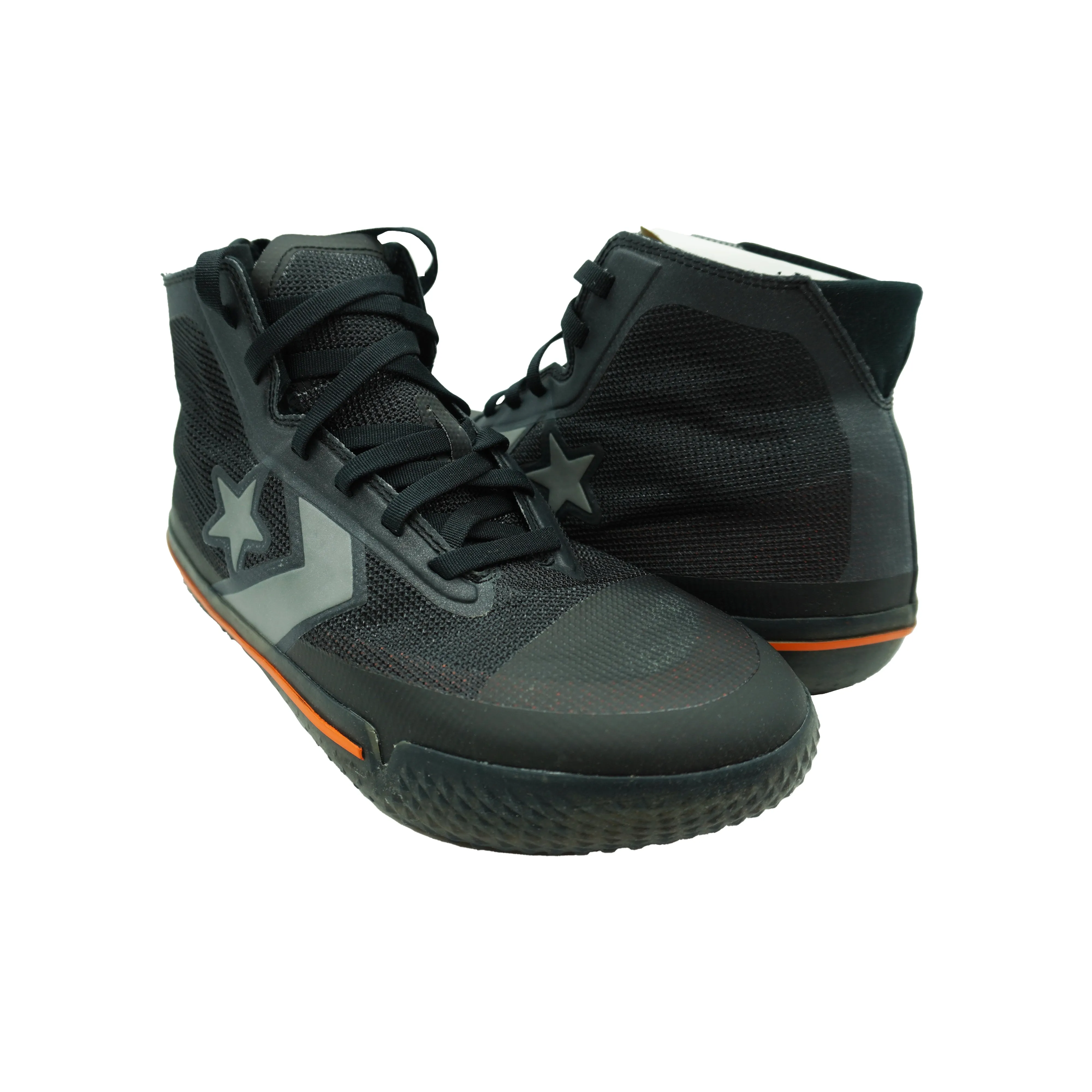 Converse Men's All Star Pro BB Hi Top Hyperbrights Shoes Black Mandarin Orange 9