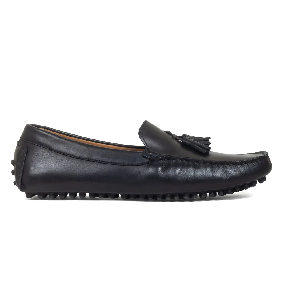 Gommino Leather Tassel Loafers (Black)