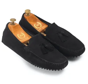 Gommino Suede Tassel Loafers (Black)