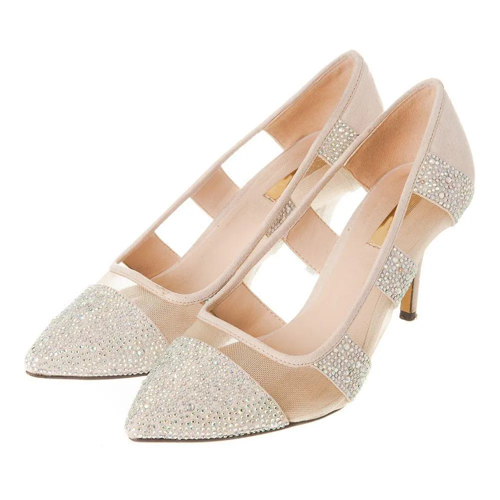 Medium Stiletto Heel Pointed-Toe Diamante Court Shoe