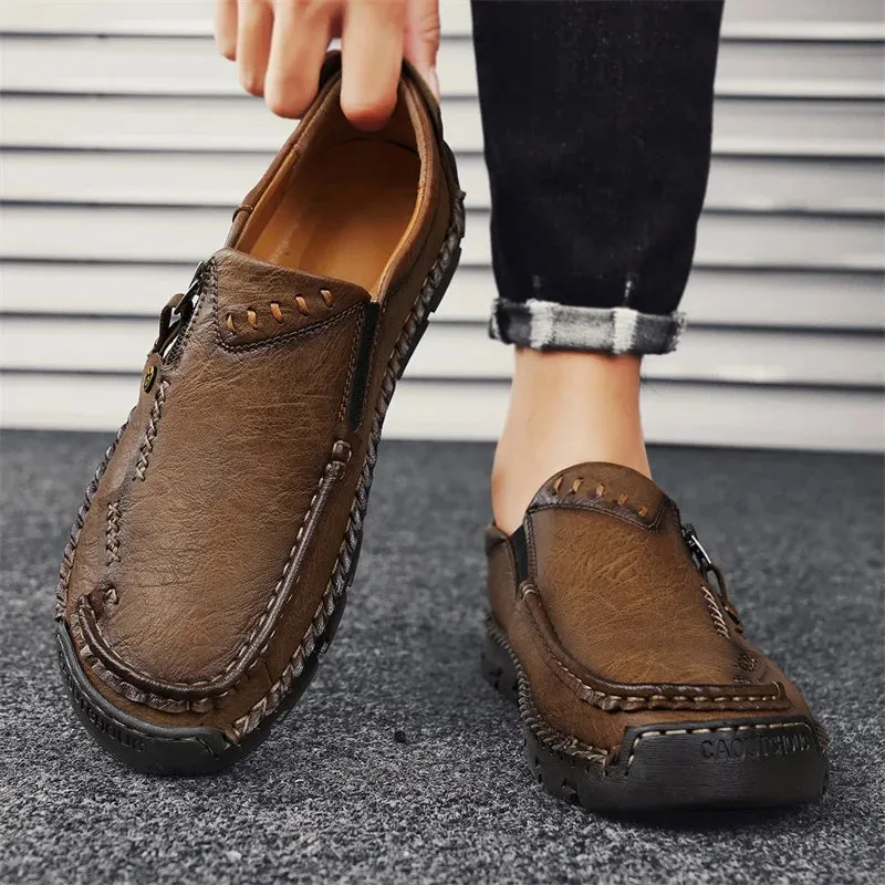 Men's Casual Shoes - Hiking Leather Loafers - TSS343 Design