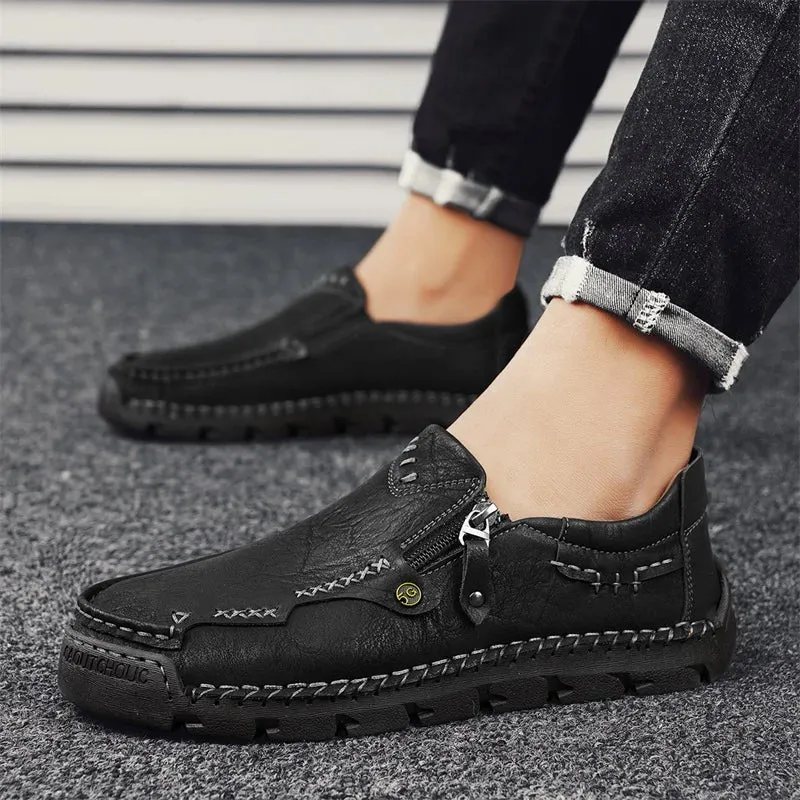 Men's Casual Shoes - Hiking Leather Loafers - TSS343 Design