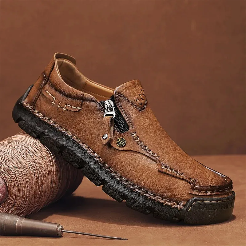 Men's Casual Shoes - Hiking Leather Loafers - TSS343 Design