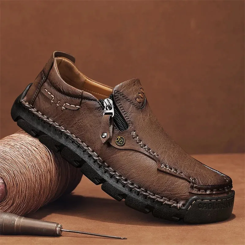 Men's Casual Shoes - Hiking Leather Loafers - TSS343 Design