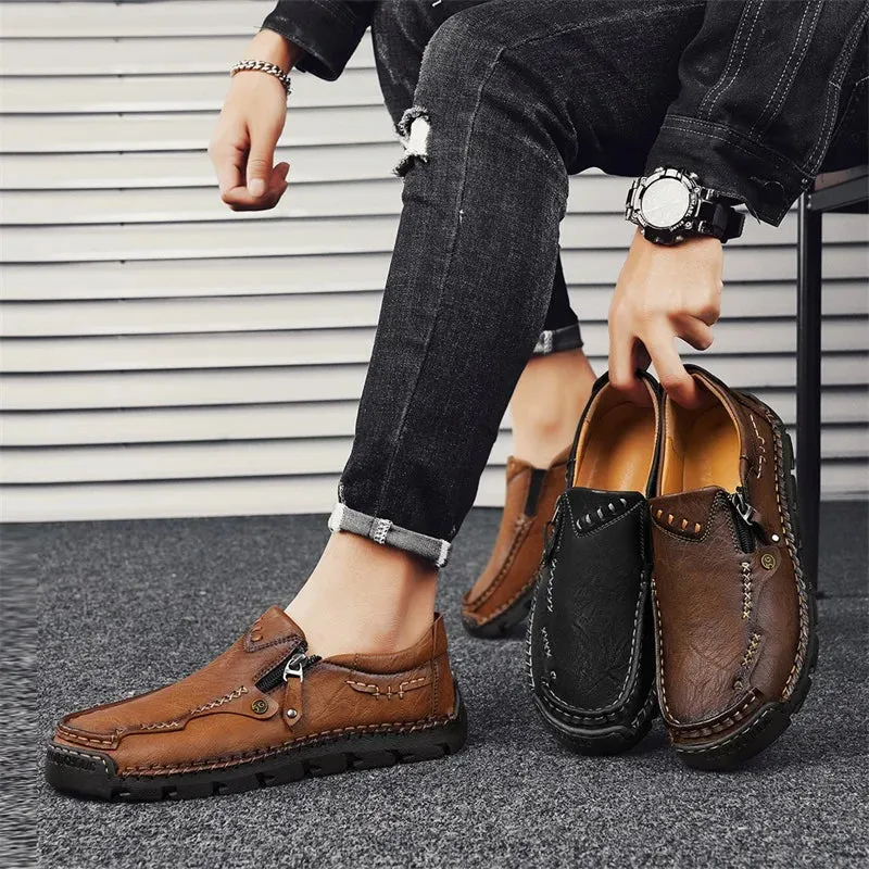 Men's Casual Shoes - Hiking Leather Loafers - TSS343 Design