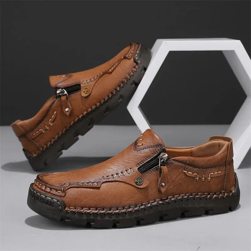 Men's Casual Shoes - Hiking Leather Loafers - TSS343 Design