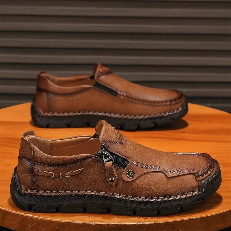 Men's Casual Shoes - Hiking Leather Loafers - TSS343 Design