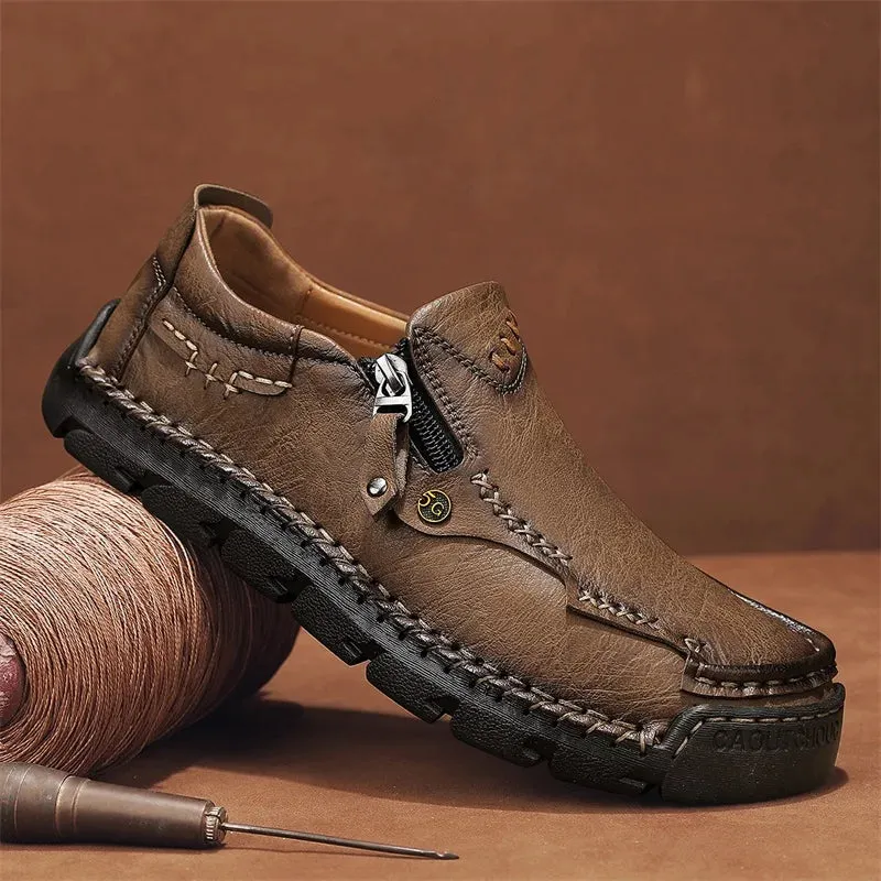 Men's Casual Shoes - Hiking Leather Loafers - TSS343 Design