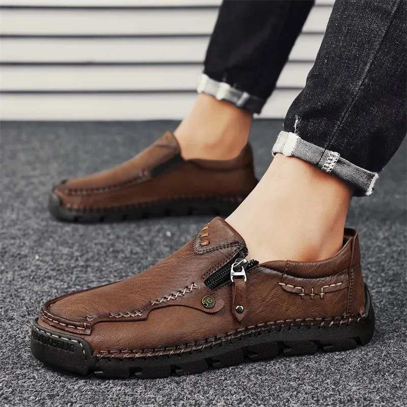 Men's Casual Shoes - Hiking Leather Loafers - TSS343 Design