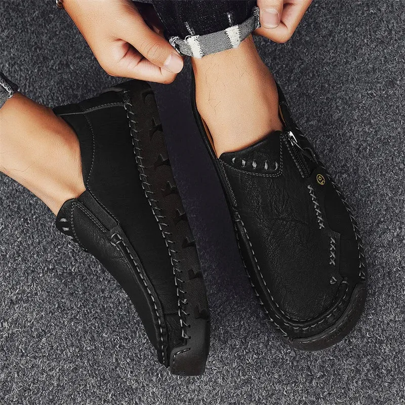 Men's Casual Shoes - Hiking Leather Loafers - TSS343 Design