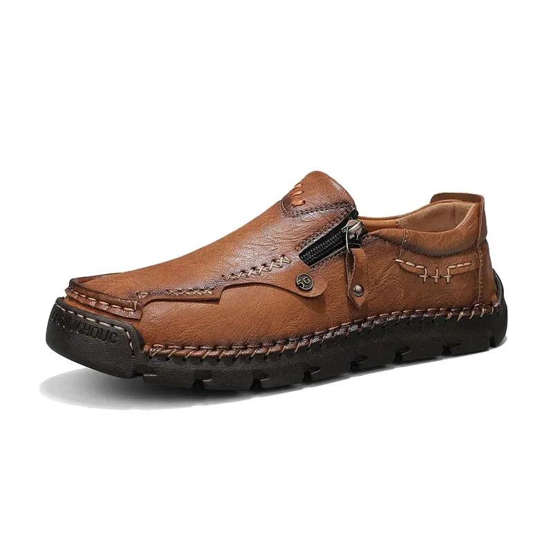 Men's Casual Shoes - Hiking Leather Loafers - TSS343 Design