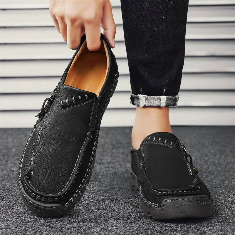 Men's Casual Shoes - Hiking Leather Loafers - TSS343 Design