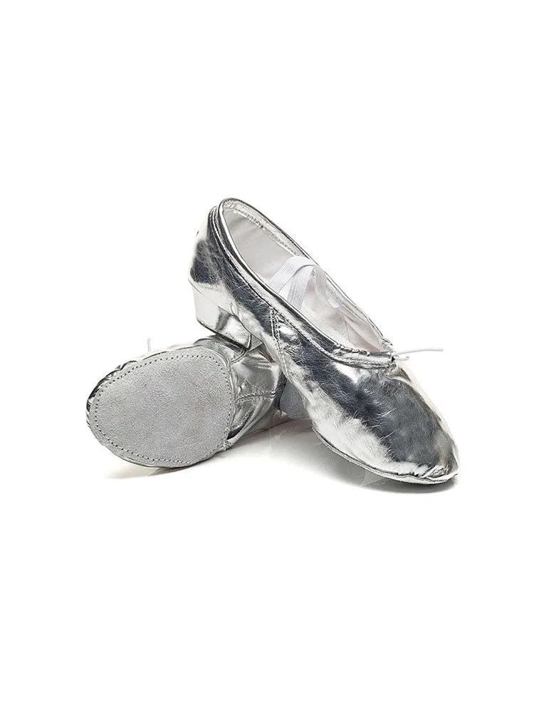 Mid Heel Shiny Soft Sole Dance Shoes Ballet Training Shoes