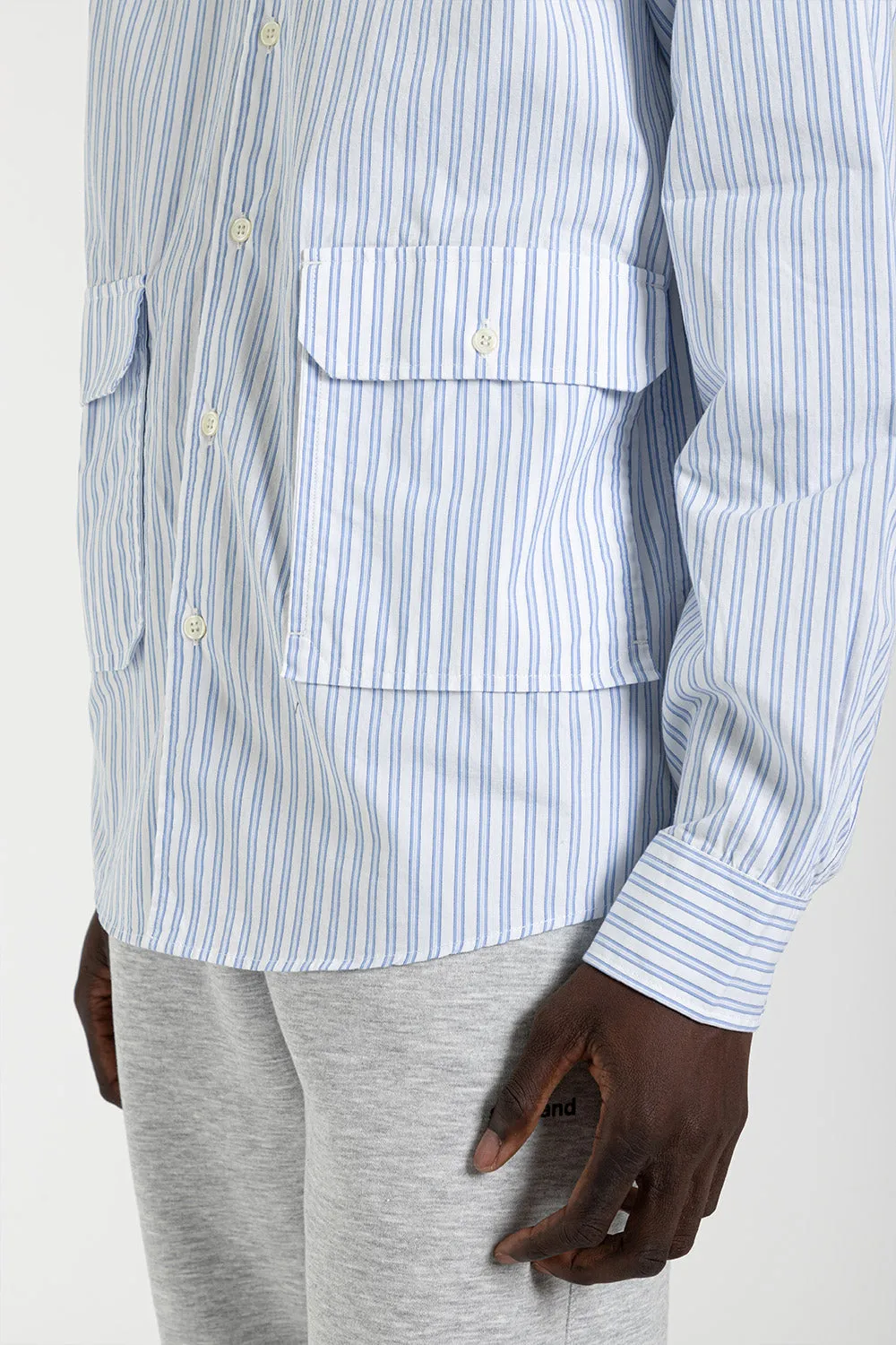 Niel Shirt - White / Blue Stripes