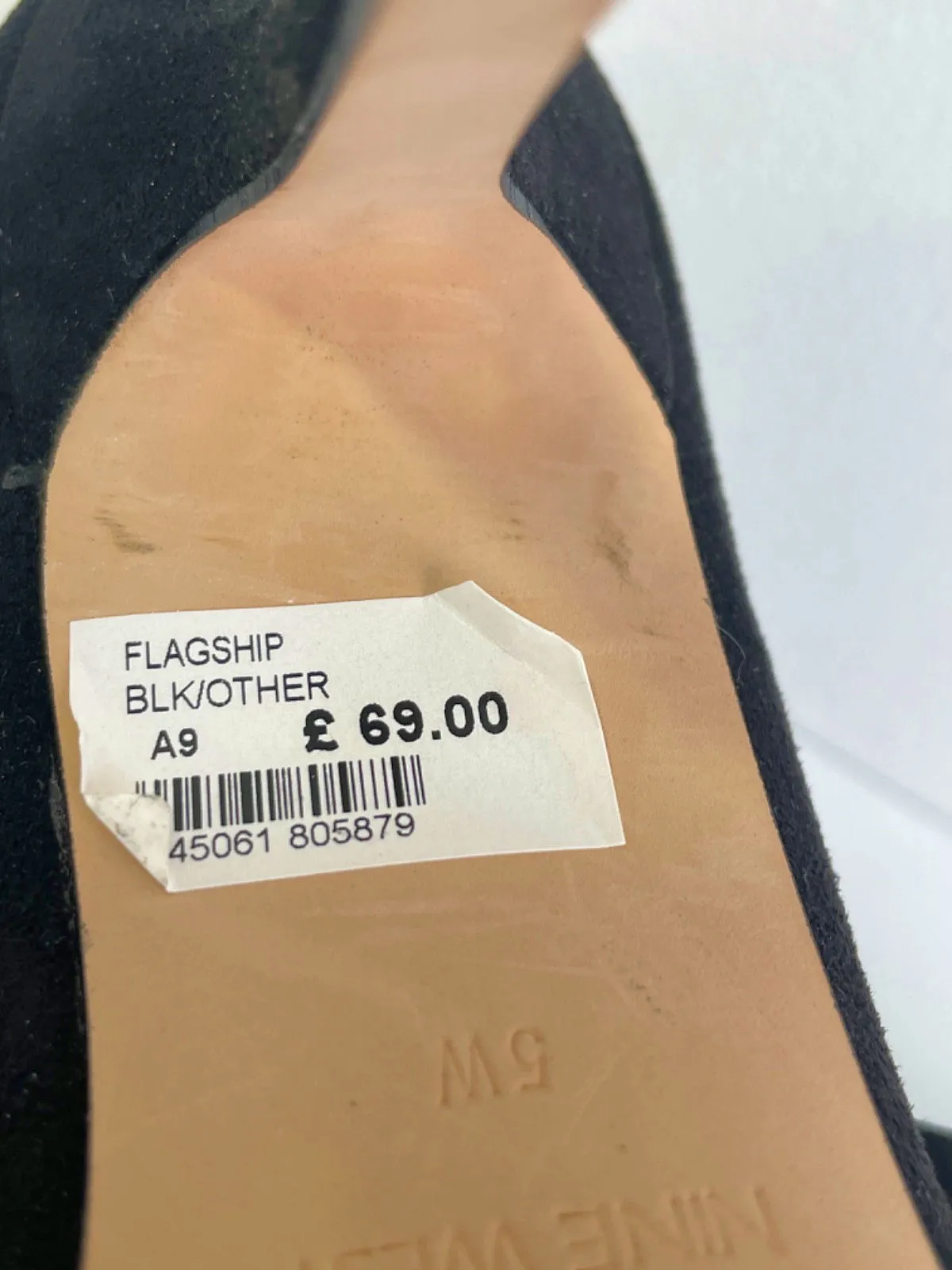 Nine West Black Suded Flagship Court Heels UK 3