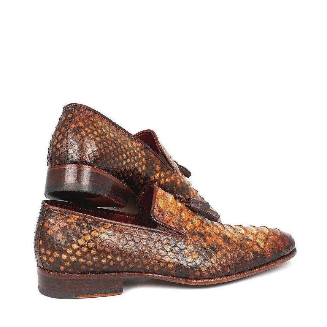 Paul Parkman Men's Genuine Snake Tassel Camel Loafers 26CML75