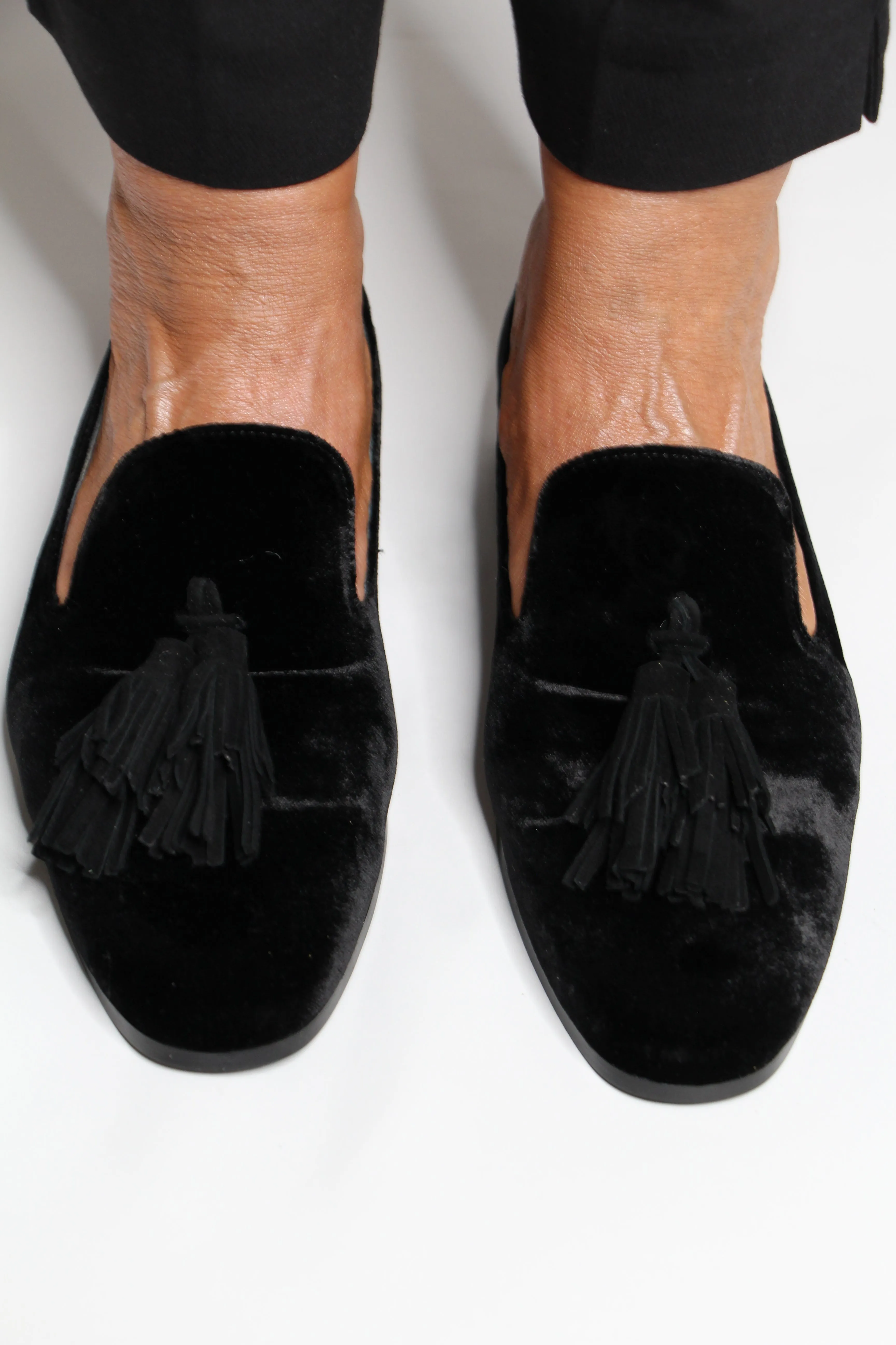 Pedro Miralles Black Velvet Loafer with Tassel