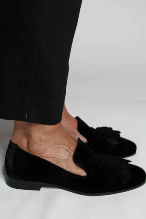 Pedro Miralles Black Velvet Loafer with Tassel