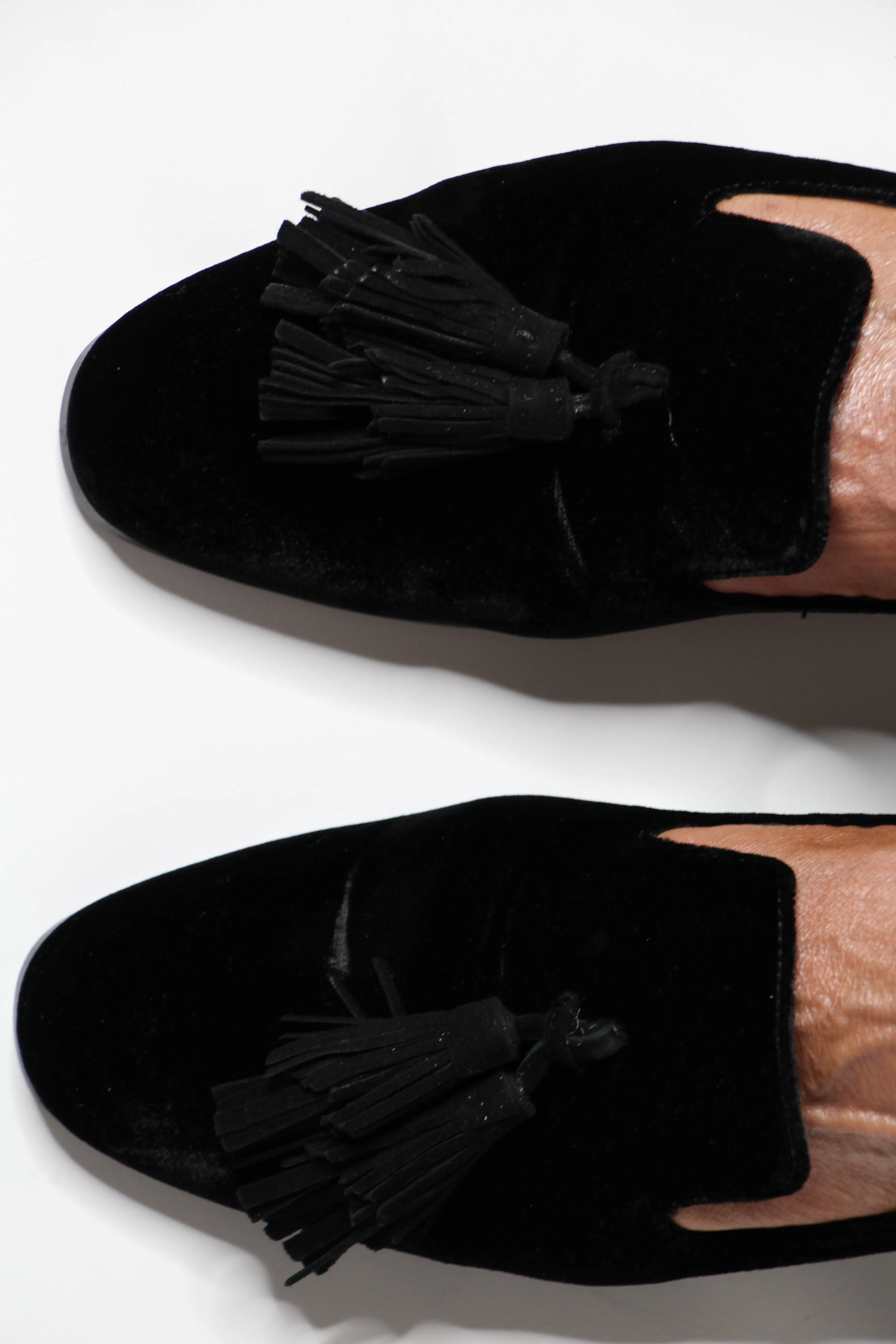 Pedro Miralles Black Velvet Loafer with Tassel