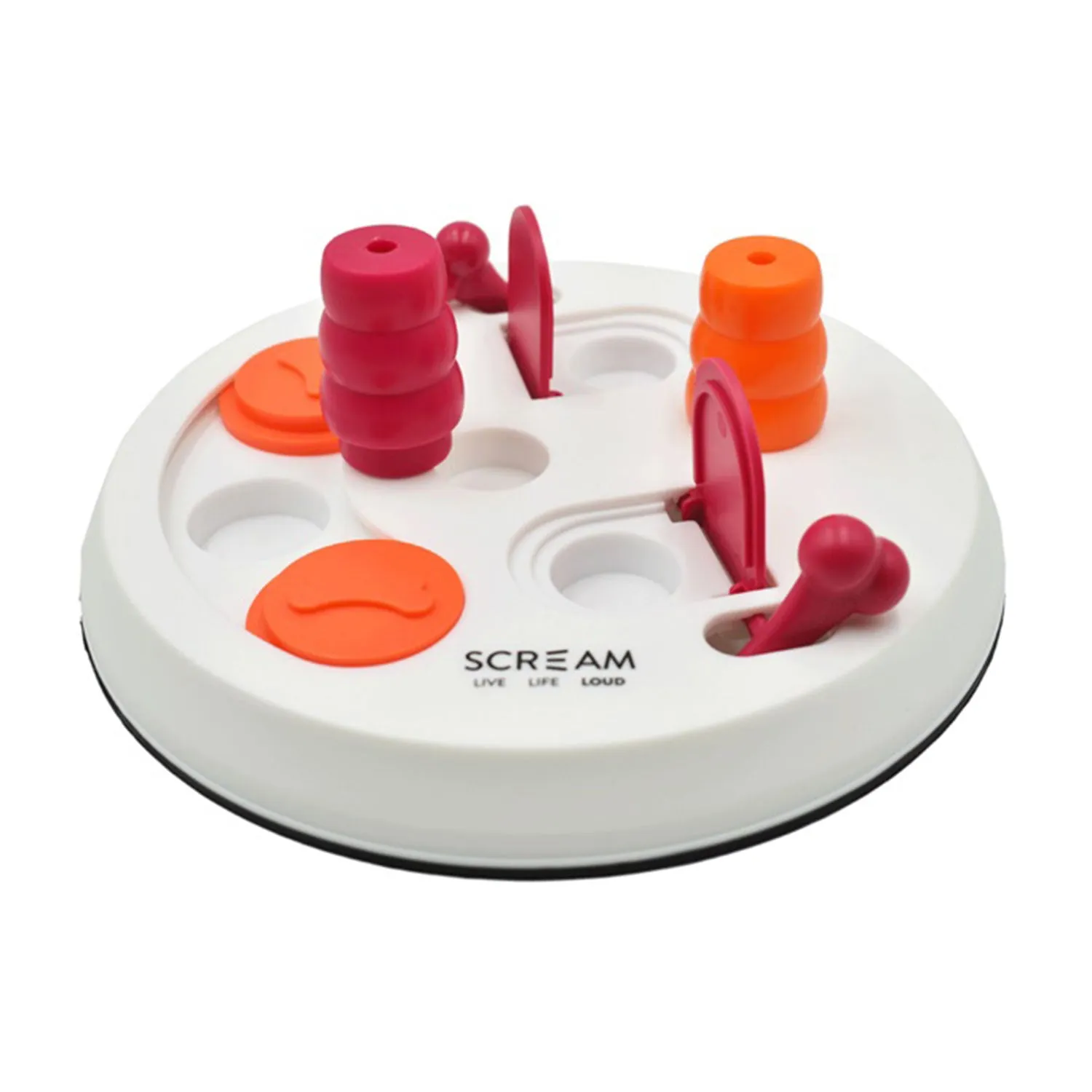 Scream Interactive Flip Puzzle Dog Toy Pink / Orange