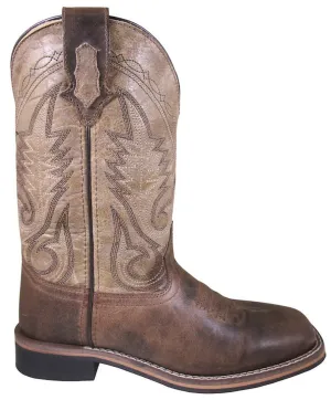 Smoky Mountain Womens Creekland Waxed Brown Marble Leather Cowboy Boots 11 M