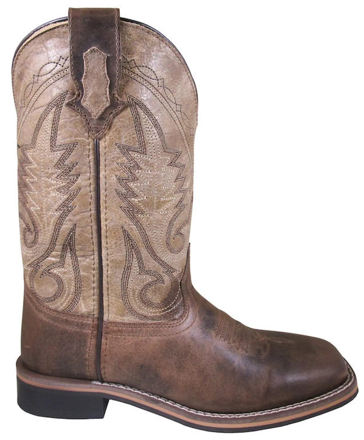 Smoky Mountain Womens Creekland Waxed Brown Marble Leather Cowboy Boots 11 M