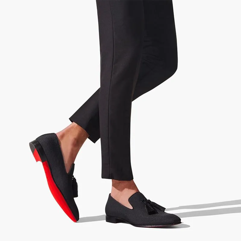 Tassel Fabric Flat Loafers Calf Shoes