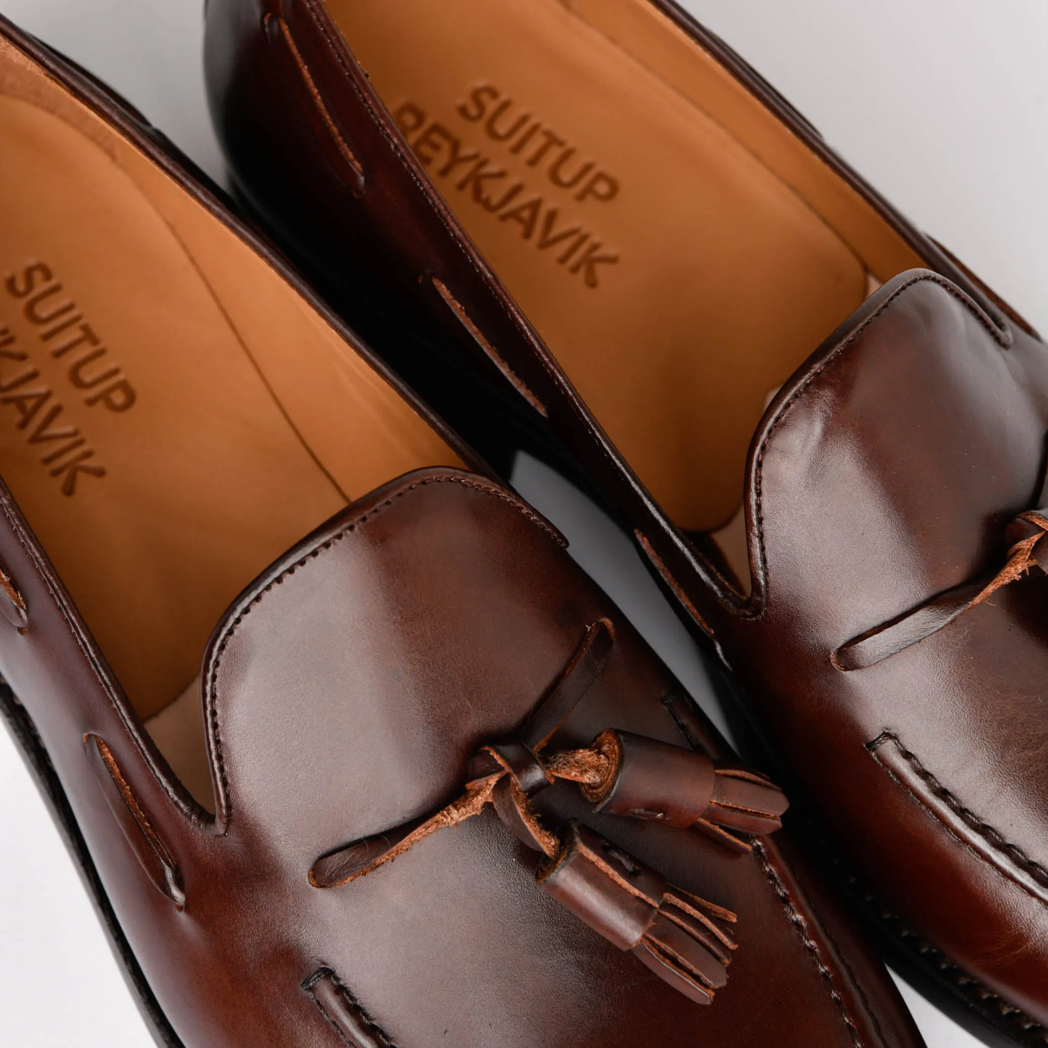 Tassel loafers - brúnt leður