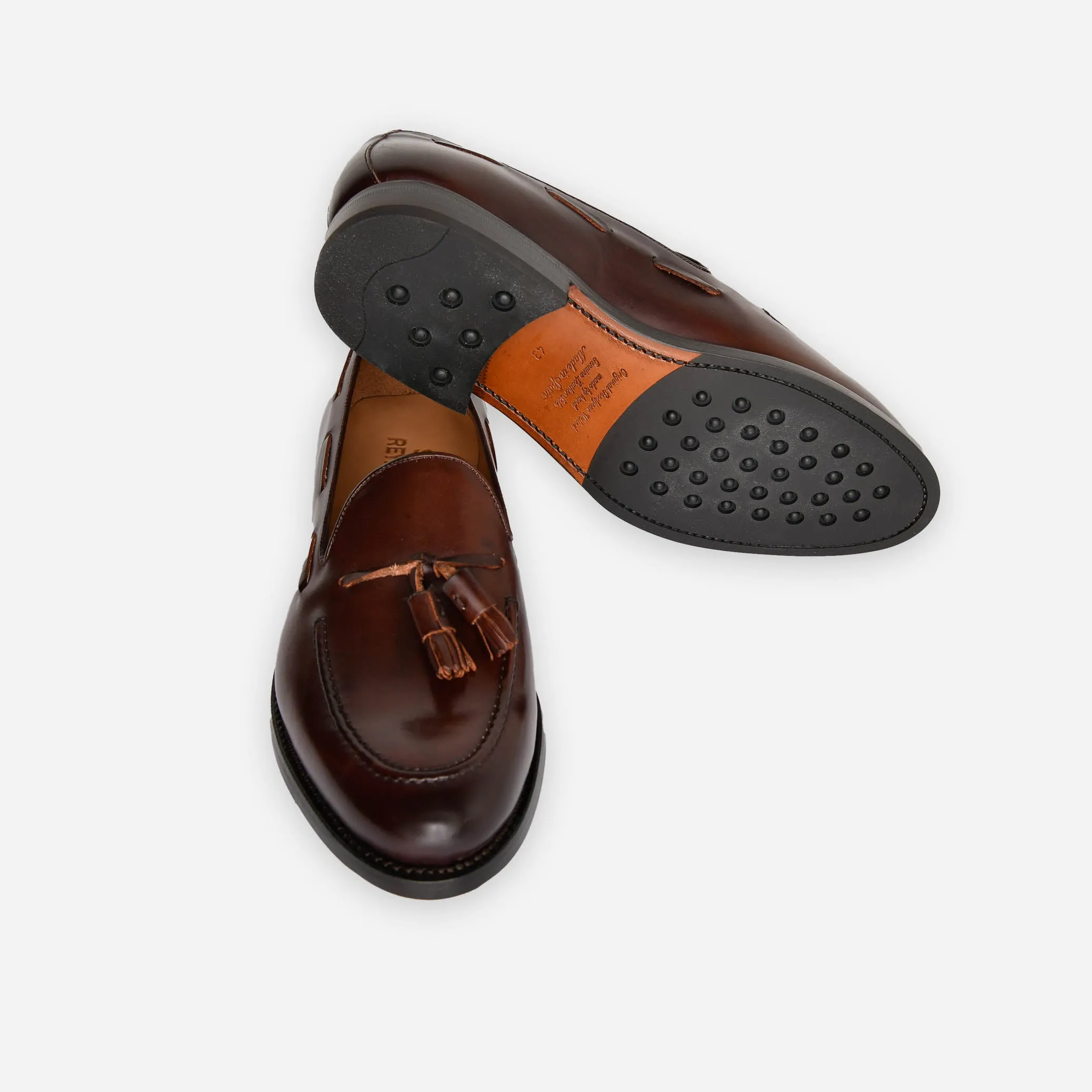 Tassel loafers - brúnt leður