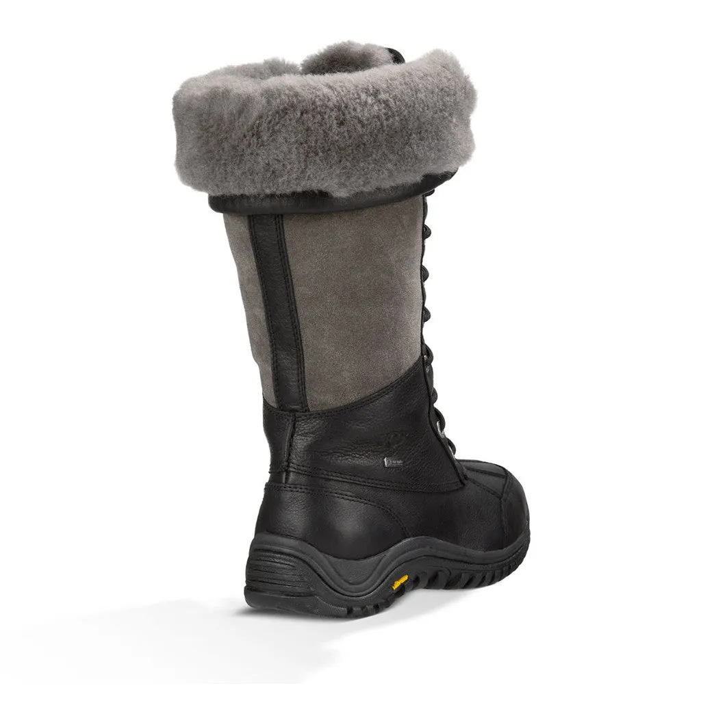 UGG Adirondack Tall Women's Waterproof Lace Up Boots in Black Leather