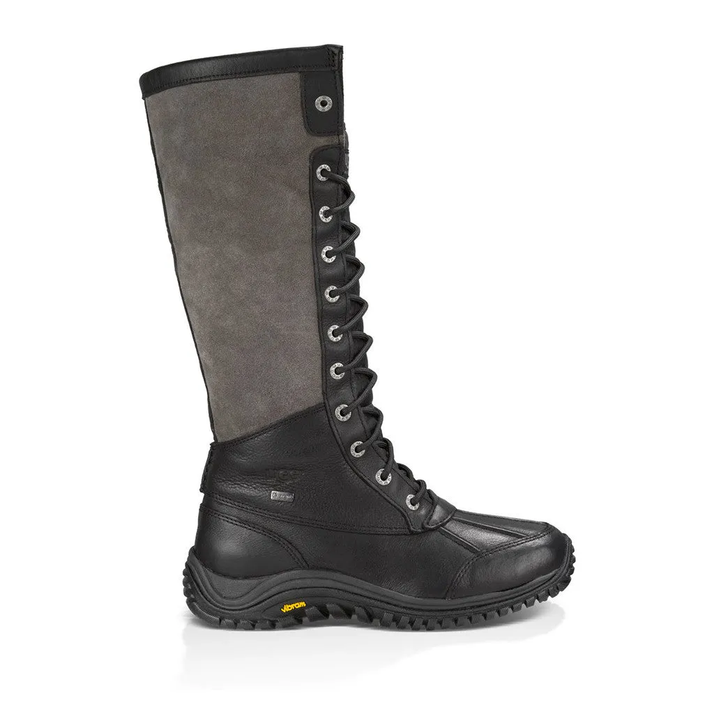 UGG Adirondack Tall Women's Waterproof Lace Up Boots in Black Leather