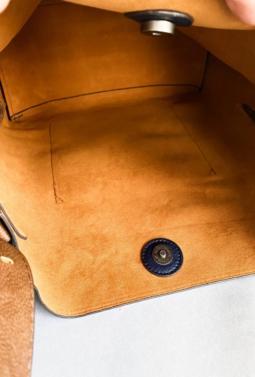 Vegan Buckle-Handle Hobo Bag